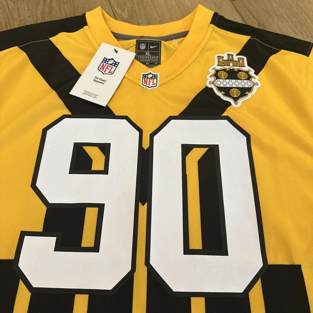 TJ WATT #90 PITTSBURGH STEELERS 2025 THROWBACK NIKE GAME‎ FOOTBALL JERSEY YXL